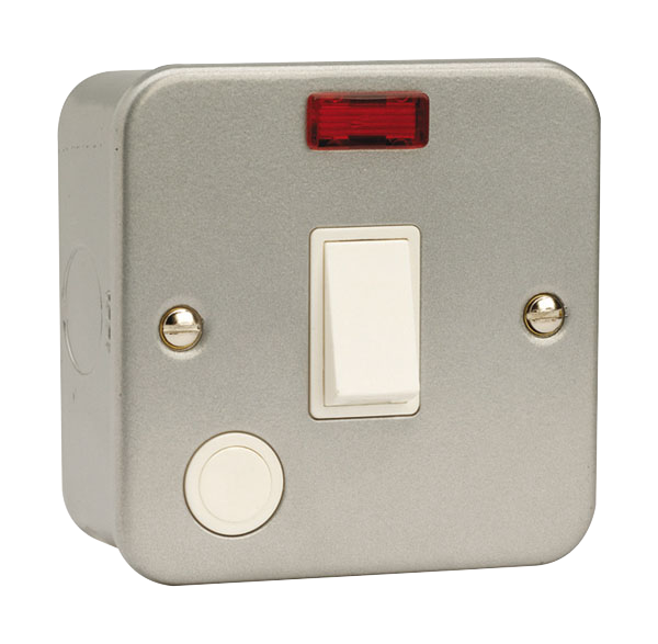 CLICK METAL CLAD 20A DOUBLE POLE SWITCH WITH LRD INDICATOR