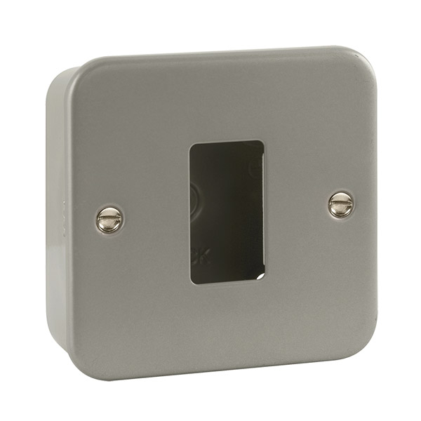 CLICK GRID PRO 1 GANG METAL CLAD FRONTPLATE C/W BACK BOX