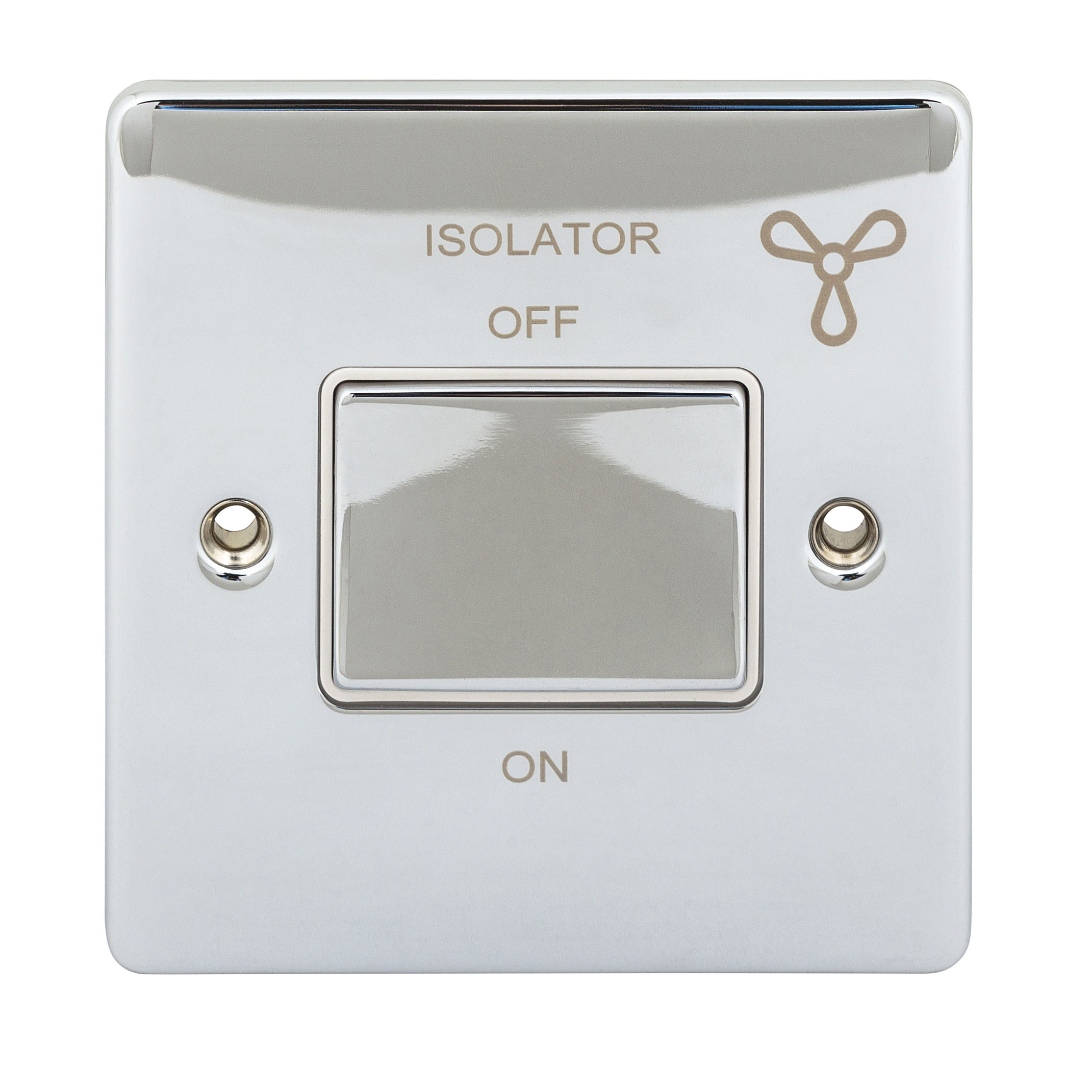 NIGLON PREMIER EDGE POLISHED CHROME FAN ISOLATOR SWITCH