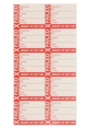 FAIL TEST LABELS LARGE 42.5X32.5MM (PACK OF 50)