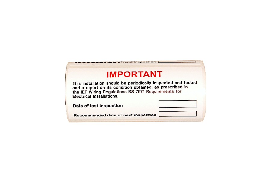 PERIODIC INSPECTION LABEL 130X60MM (PACK OF 100)