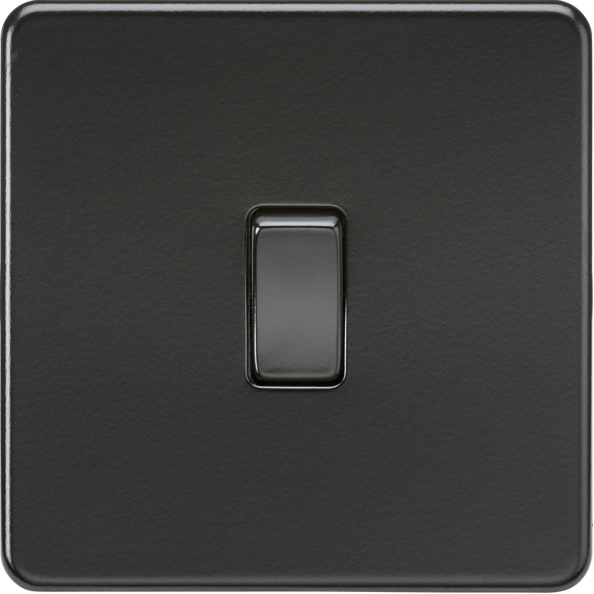 KNIGHTSBRIDGE SCREWLESS 10AX 1G 2WAY SWITCH MATT BLACK 