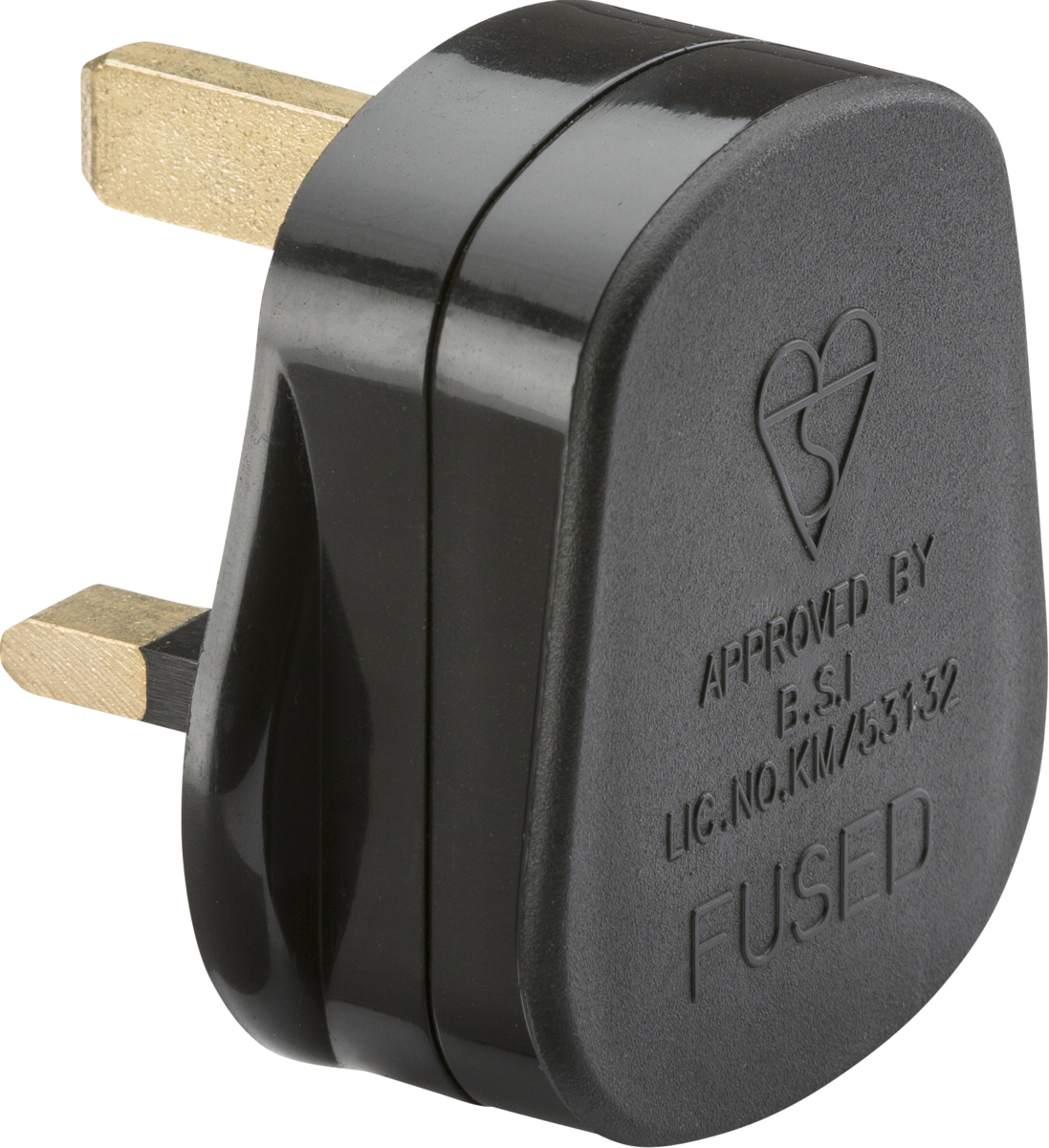 KNIGHTSBRIDGE 13A PLUG TOP WITH 13A FUSE - BLACK