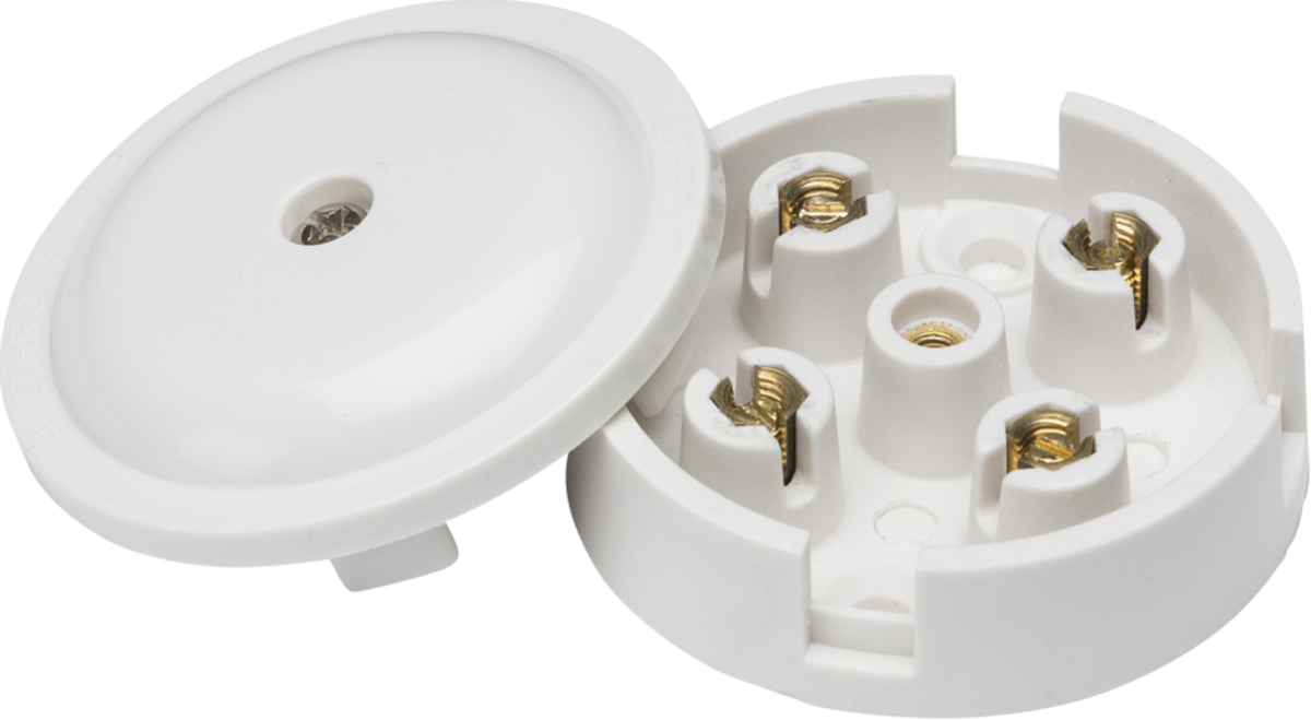 KNIGHTSBRIDGE 5A JUNCTION BOX 4 TERMINAL WHITE (59mm)