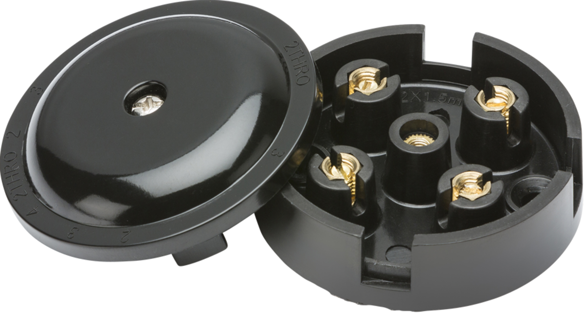 KNIGHTSBRIDGE 5A JUNCTION BOX 4 TERMINAL BLACK (59mm)