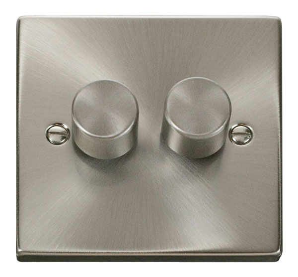 CLICK DECO 2G 400VA DIMMER SWITCH VICTORIAN SATIN CHROME