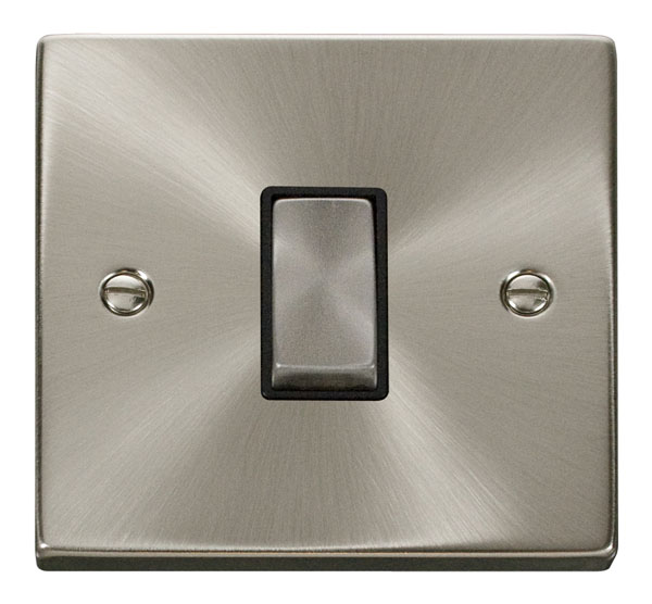 CLICK DECO 1G INTERMEDIATE SWITCH VICTORIAN SATIN CHROME BLACK