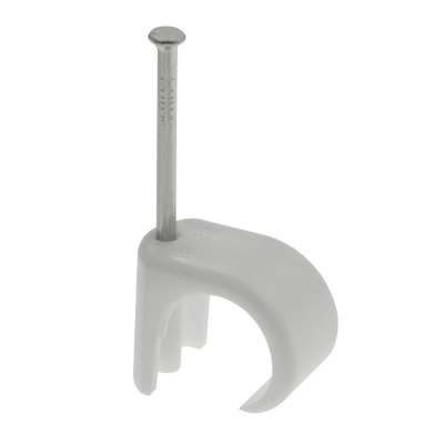 Round Cable Clips - White