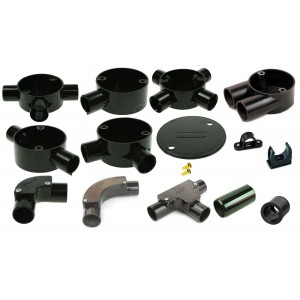 20mm Black PVC Conduit Accessories 