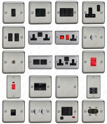 Brushed Chrome Sockets & Switches 