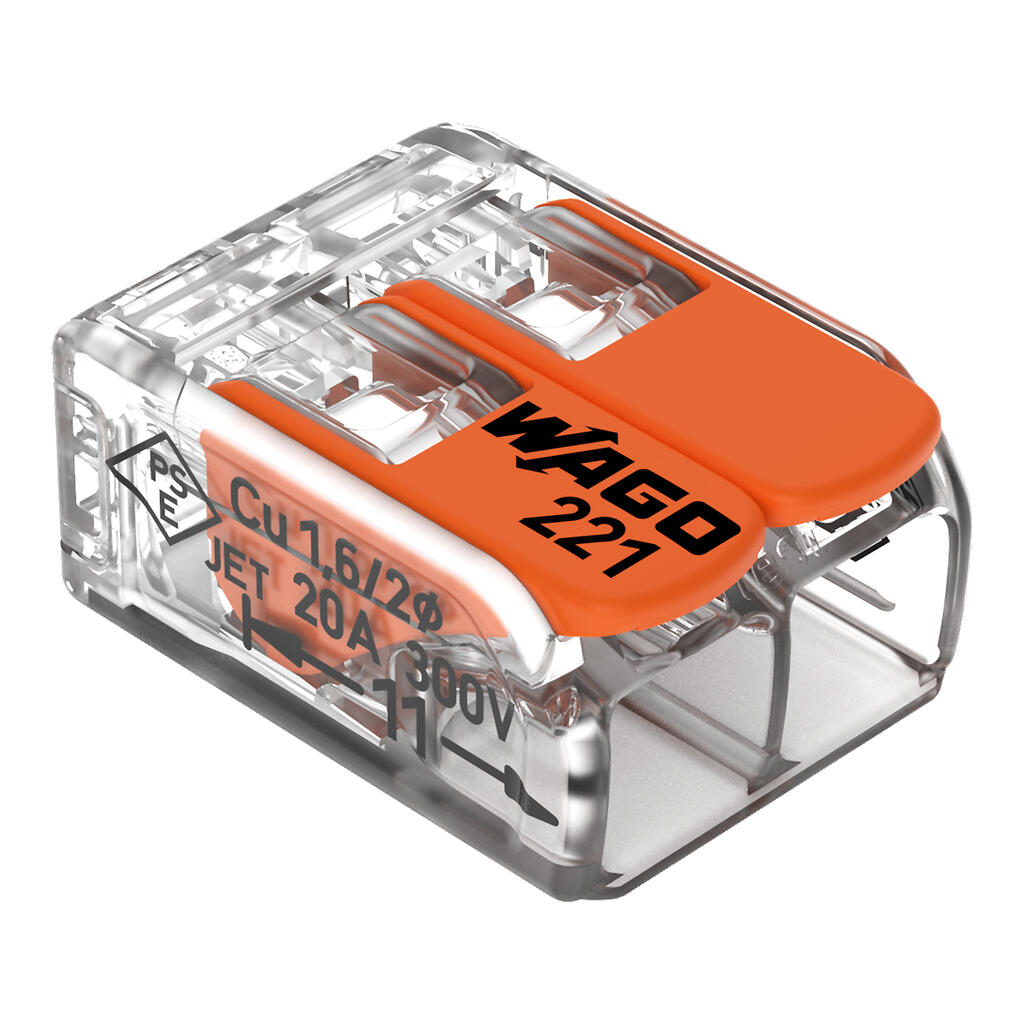 WAGO 2 CONDUCTOR 32A COMPACT LEVER CONNECTOR (BOX - 100)
