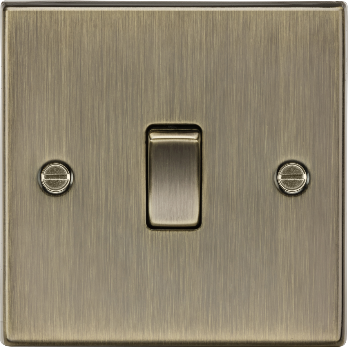 KNIGHTSBRIDGE SQUARE EDGE ANTIQUE BRASS 10A 1G 2 WAY SWITCH
