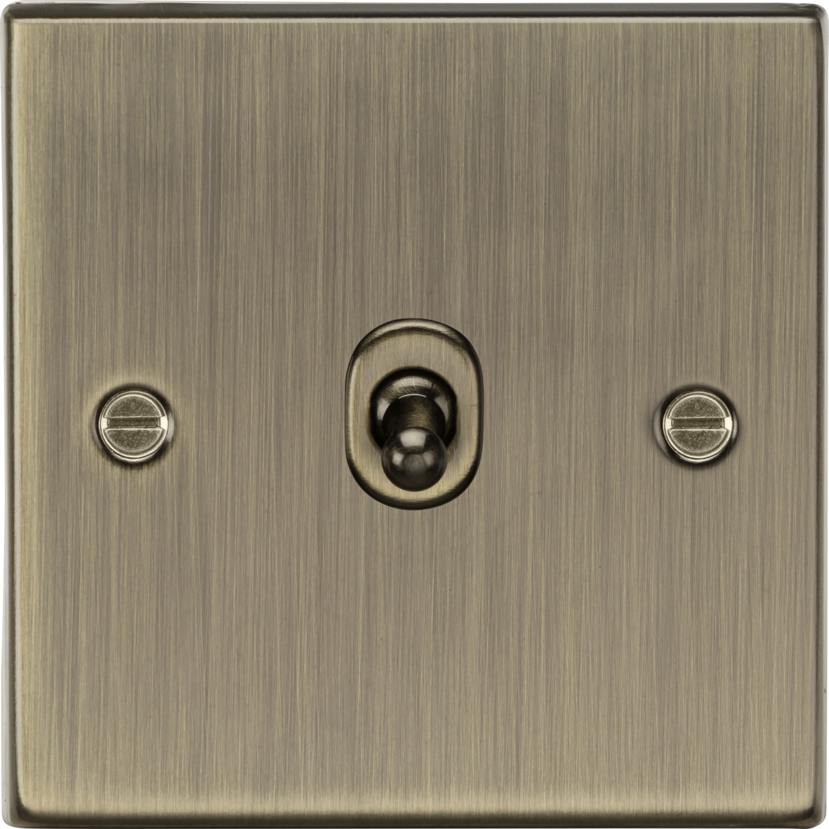 KNIGHTSBRIDGE SQUARE EDGE ANTIQUE BRASS 10A INTERMEDIATE TOGGLE SWITCH 