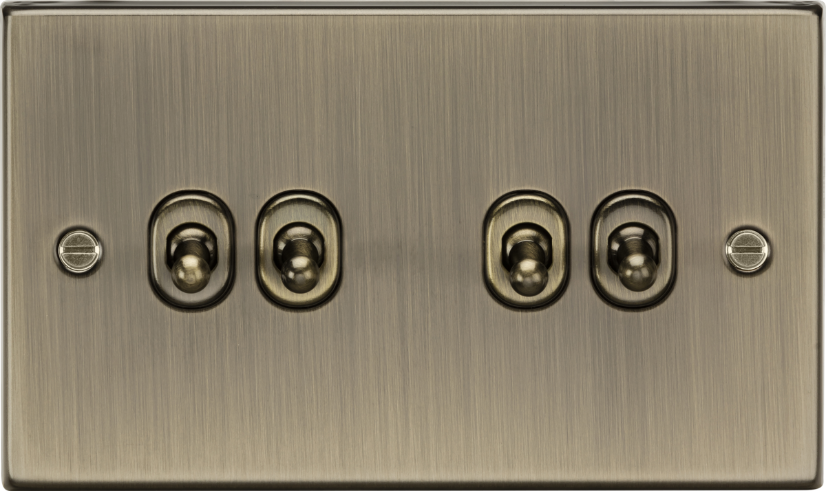KNIGHTSBRIDGE SQUARE EDGE ANTIQUE BRASS 10A 4G 2 WAY