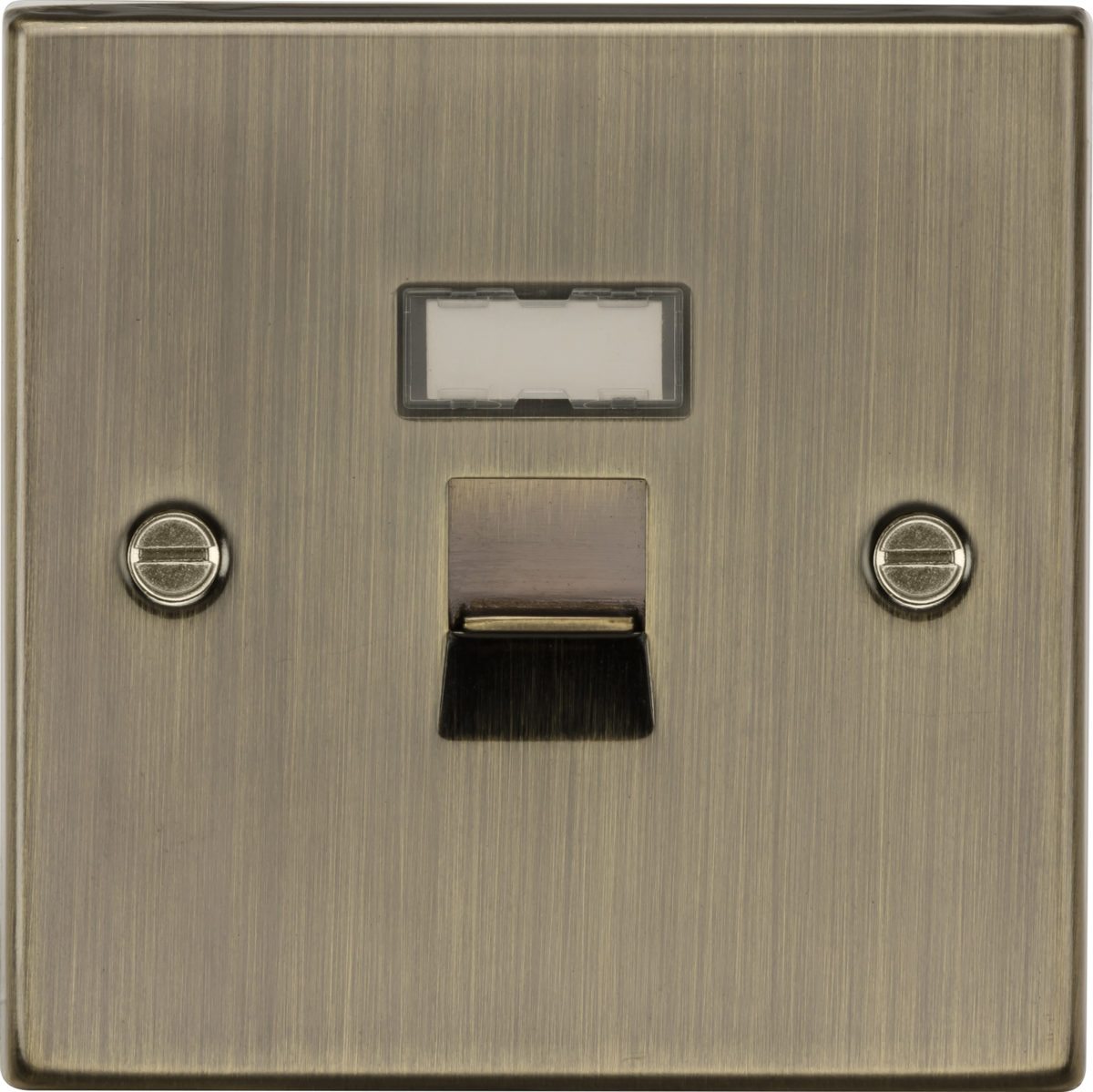 KNIGHTSBRIDGE SQUARE EDGE ANTIQUE BRASS CAT6A RJ45 NETWORK OUTLET 