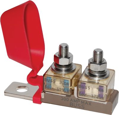 BLUE SEA SYSTEMS DUAL MRBF TERMIANL FUSE BLOCK - 30 TO 300A (FUSES NOT INCLUDED)