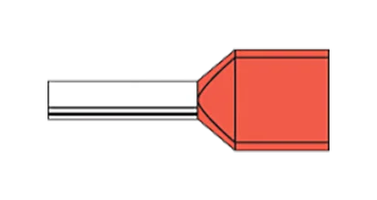 TERM TECH TWIN 1.0MM RED INSULATION BOOTLACE FERRULES 