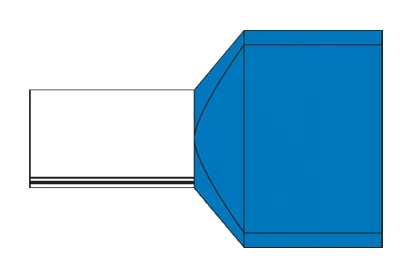 TERM TECH TWIN 16MM BLUE INSULATION BOOTLACE FERRULES 