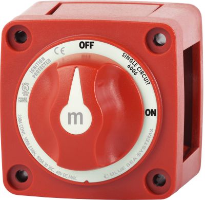 BLUE SEA SYSTEMS m-SERIES, MINI ON-OFF BATTERY SWITCH WITH KNOB (NO RETAIL PACKAGING)