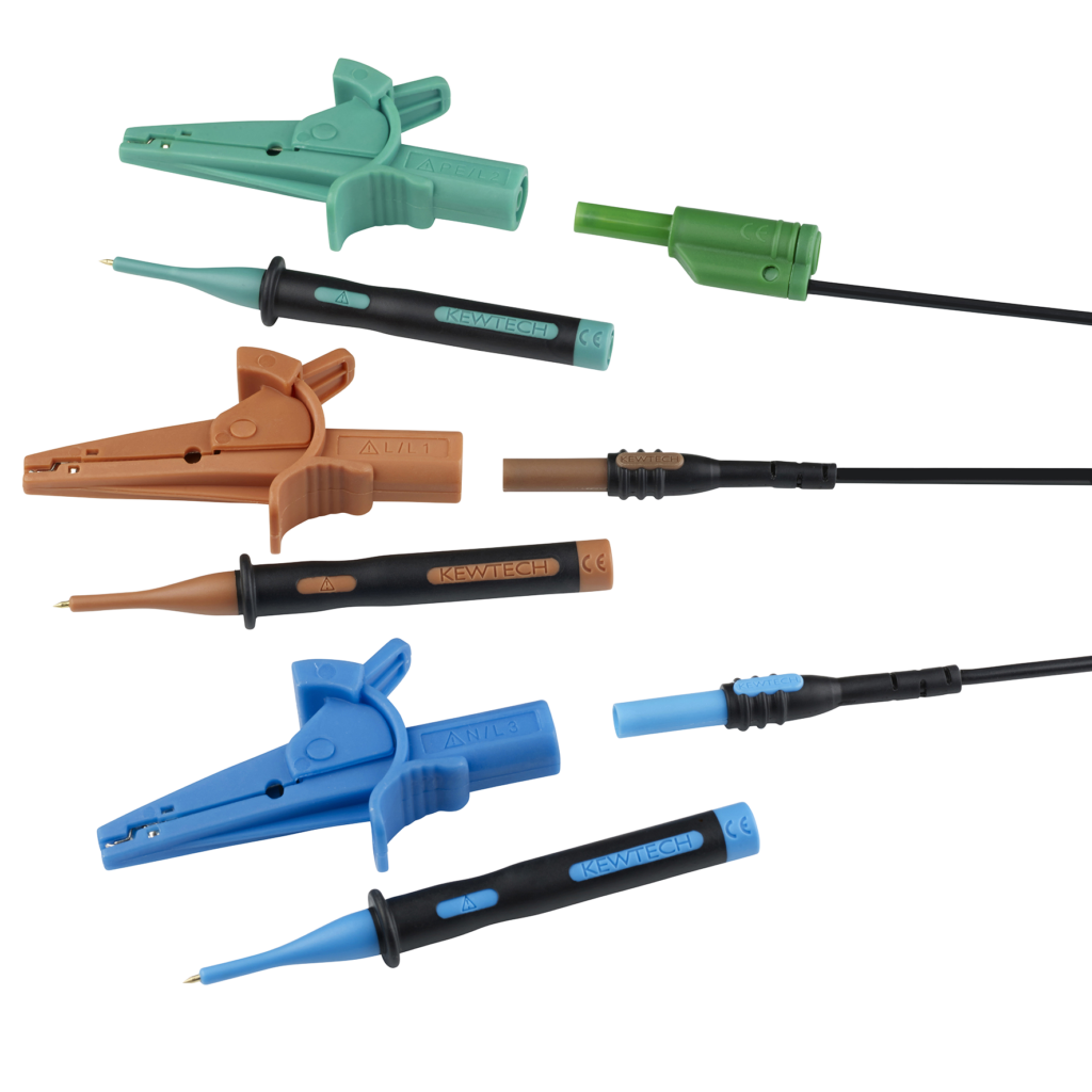 KEWTECH TEST LEADS WITH PROBES, CROC CLIPS AND PIGGY BACK EARTH