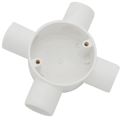 UNIVOLT 20MM PVC-LSF CROSS BOX WHITE 