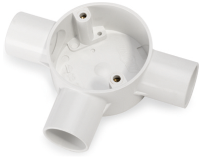 UNIVOLT 25MM PVC TEE BOX WHITE 
