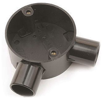 UNIVOLT 25MM PVC ANGLE BOX BLACK 