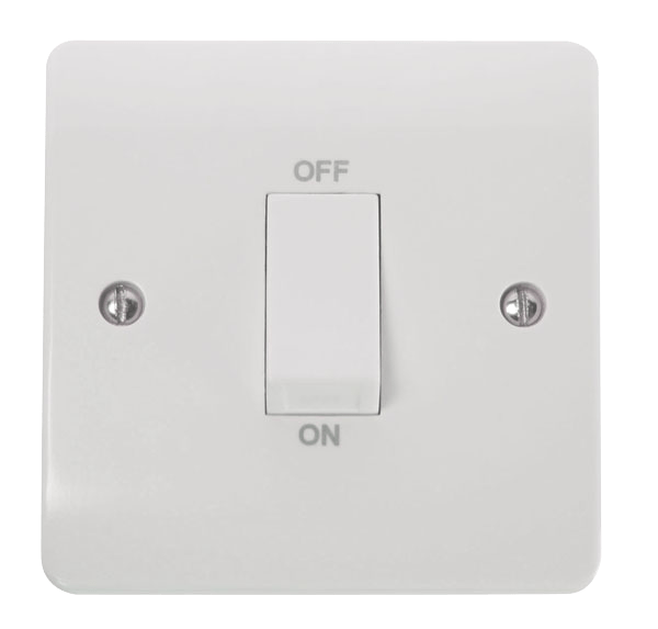 CLICK MODE 45A 1 GANG DP SWITCH WHITE ROCKER