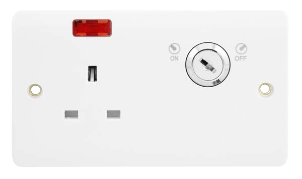 CLICK MODE 13A 1G SOCKET W/INTEGRATED KEY LOCK (2G PLATE)