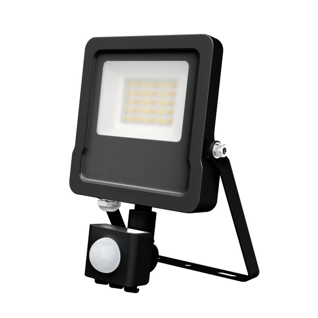 DUNHAM II LED PIR FLOODLIGHT 30W, CCT SWITCHABLE, BLACK