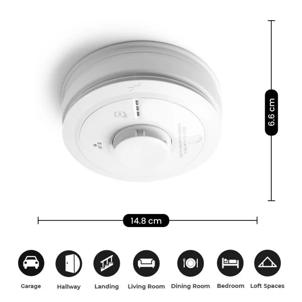 AICO 3000 SERIES 3 IN 1 OPTICAL/HEAT/CARBON MULTI-SENSOR WITH AUDIOLINK EASIFIT BASE & 10 YEAR SEALED BATTERY 