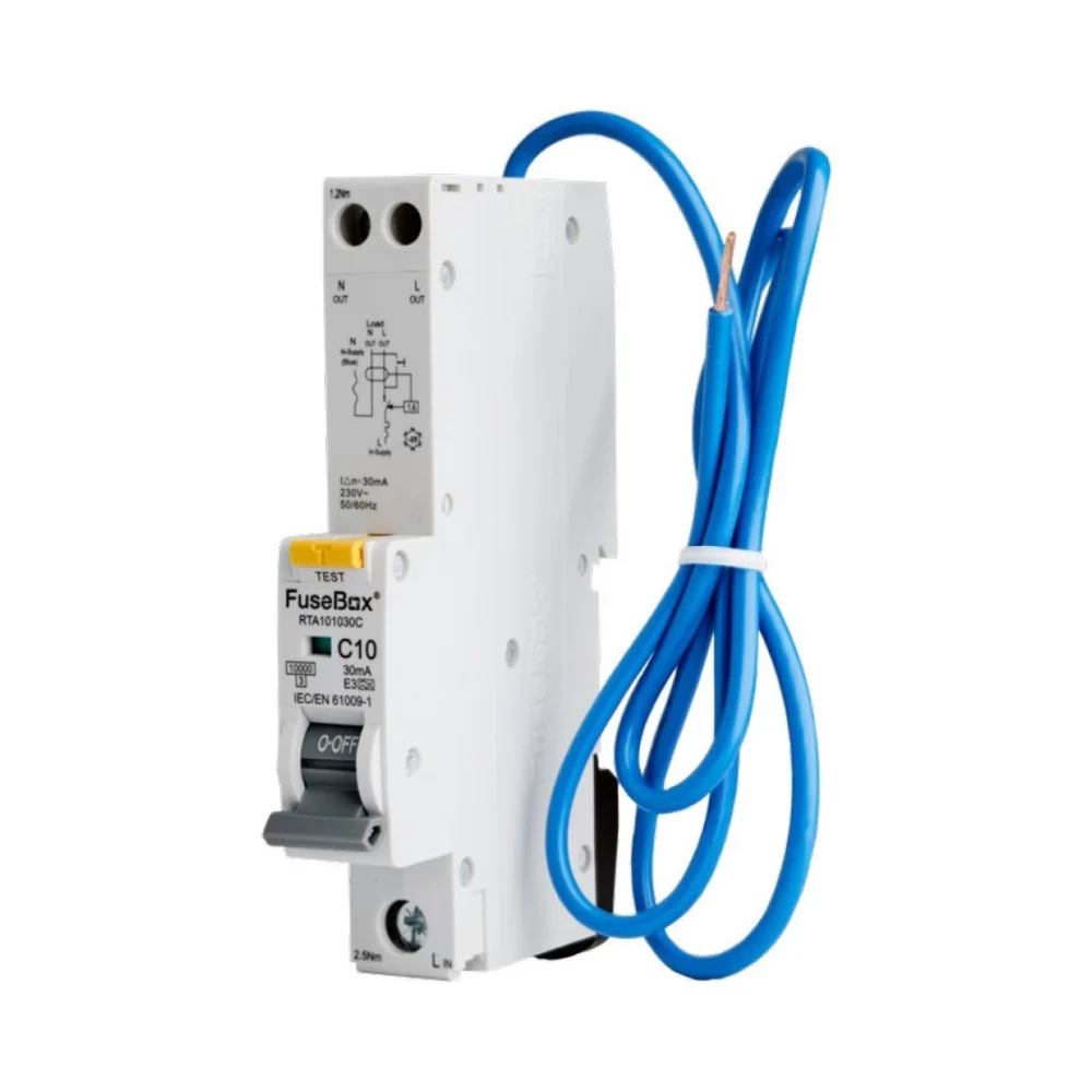 FUSEBOX 20A C CURVE 10ka RCBO 