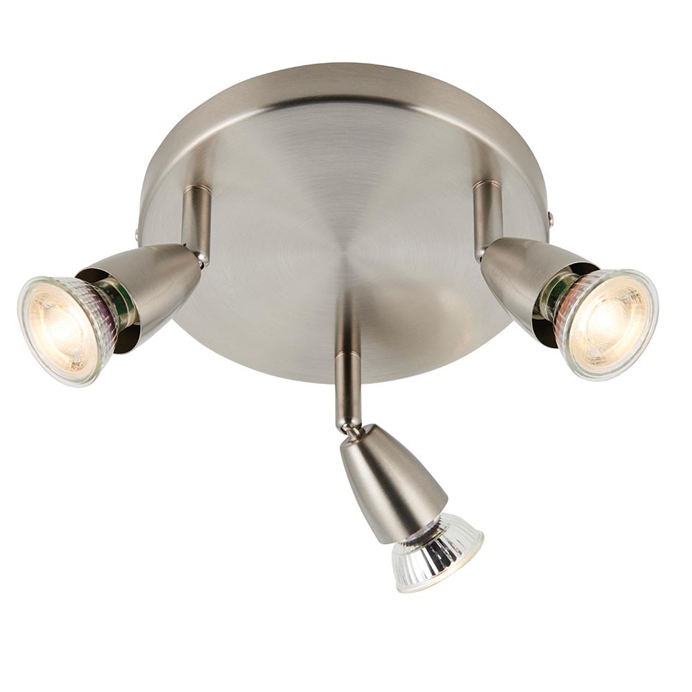 SAXBY AMALFI 3 LIGHT SPOTLIGHT ROUND- SATIN NICKEL