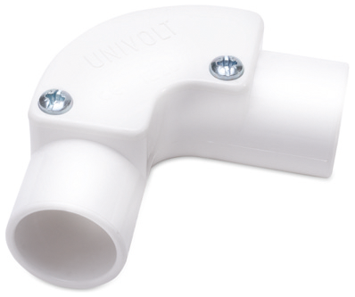 UNIVOLT 25MM PVC INSPECTION ELBOW WHITE
