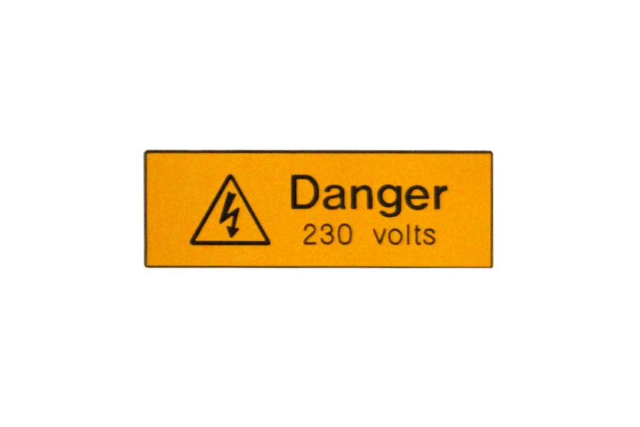 DANGER 230V 75X25MM (PACK OF 5)