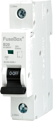FUSEBOX 20A MCB B CURVE 6KA