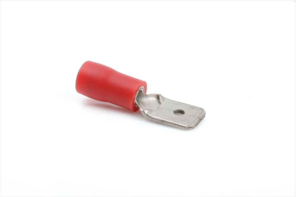 TERM TECH RED MALE SPADE TERMINAL 6.3MM WIDE 