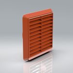 VERPLAS 100MM FIXED GRILLE WITH FLYSCREEN TERRACOTTA