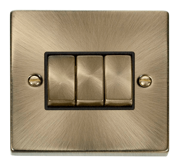CLICK DECO 3G 2W SWITCH VICTORIAN ANTIQUE BRASS, BLACK INSERT