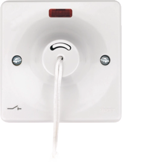 HAGER SOLLYSTA 50A DOUBLE POLE CEILING SWITCH WITH LED INDICATOR