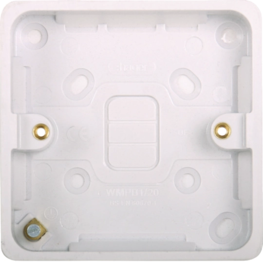 HAGER SOLLYSTA SINGLE 28MM DEEP MOULDED PATTRESS 