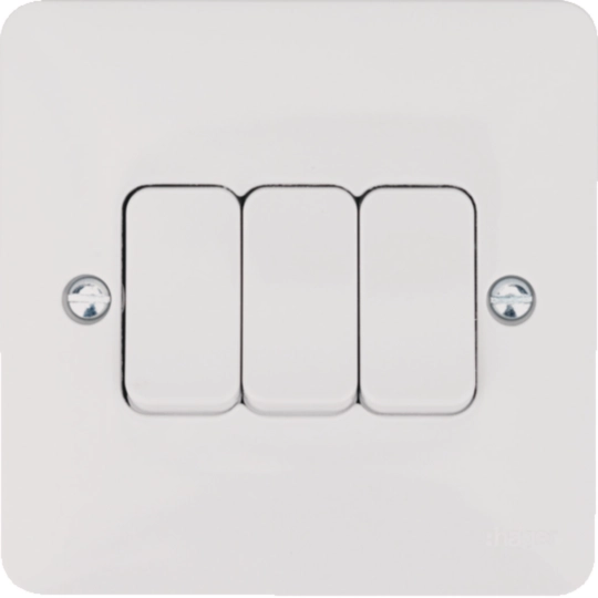HAGER SOLLYSTA 10A 3 GANG 2 WAY SWITCH