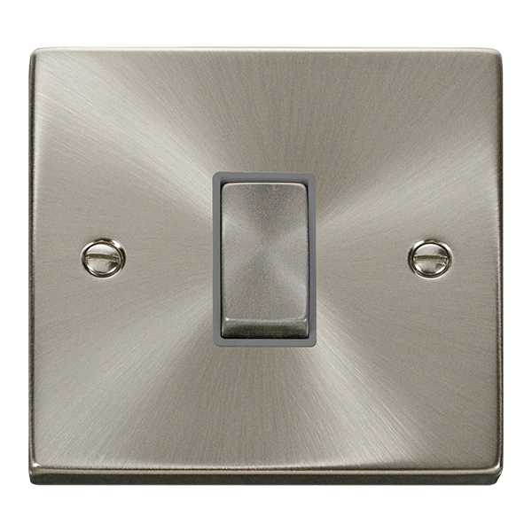 CLICK DECO 1G INTERMEDIATE SWITCH VICTORIAN SATIN CHROME GREY