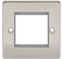 NIGLON 2 MODULE BRUSHED CHROME EURO DATA PLATE 