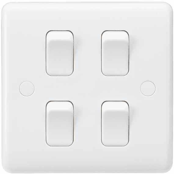 KNIGHTSBRIDGE CURVED EDGE 4 GANG SWITCH (1 GANG PLATE)