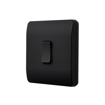 FORUM KINETIC 1 GANG BLACK SLIMLINE SWITCH, IP20