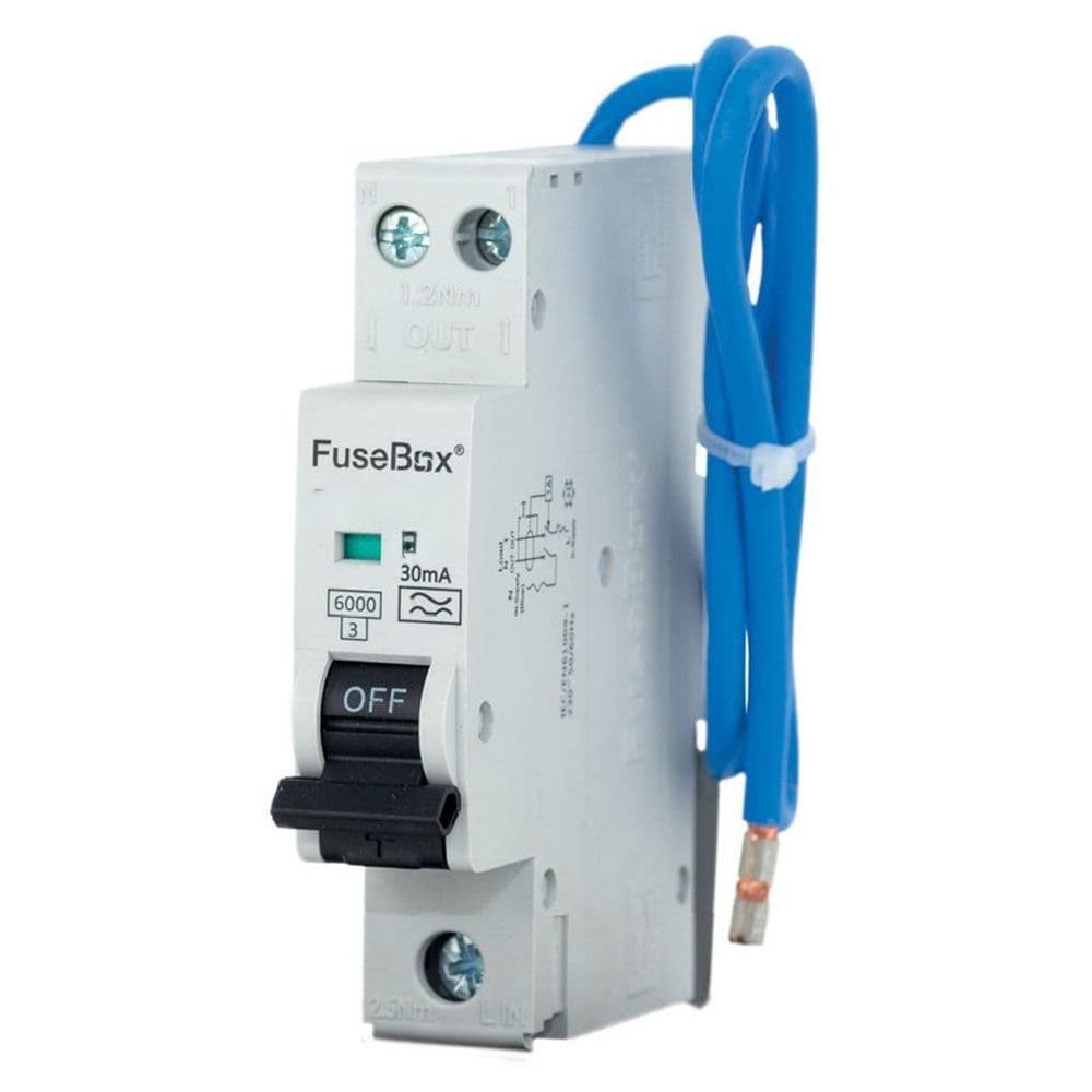 FUSEBOX 20A C CURVE MINIATURE RCBO 30MA 6KA TYPE A 