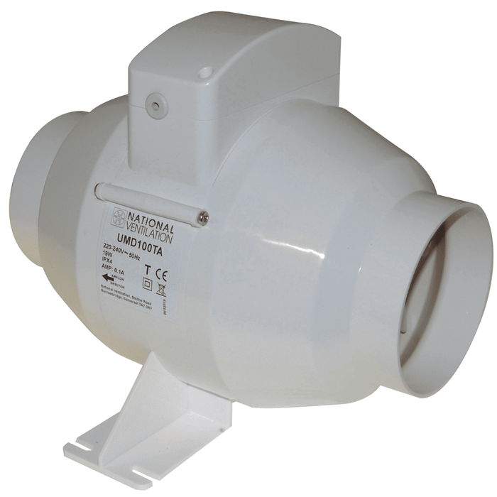 NATIONAL VENTILATION MONSOON MIXFLOW INLINE FAN 100MM TIMER